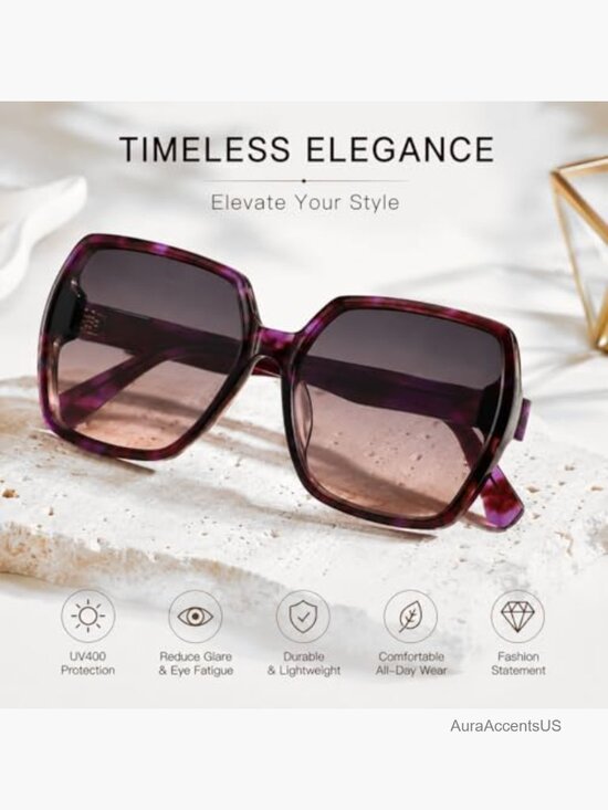 Cat Eye Sunglasses for Women – Trendy Square Frame, UV400 Protection, Fashion main image 6
